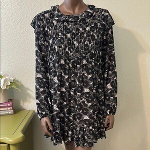 Free People Floral Black and White Dress